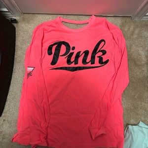 Victoria’s Secret pink long sleeve tee; open back